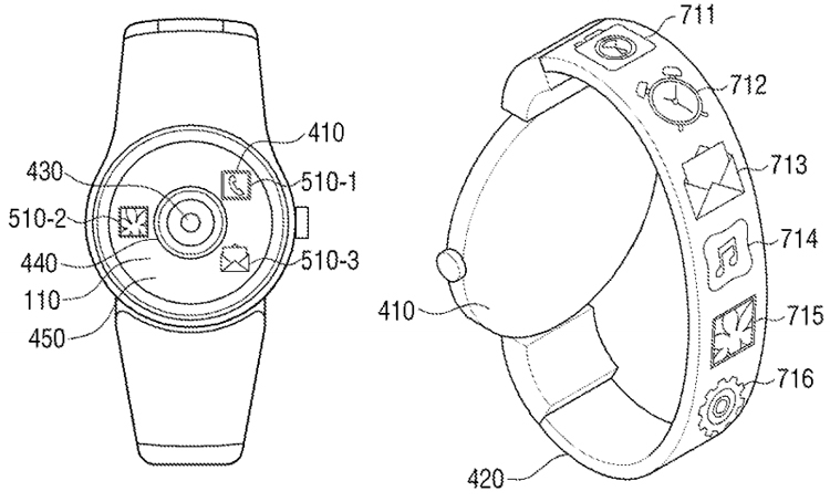 Samsung patents a smartwatch with a wristband display