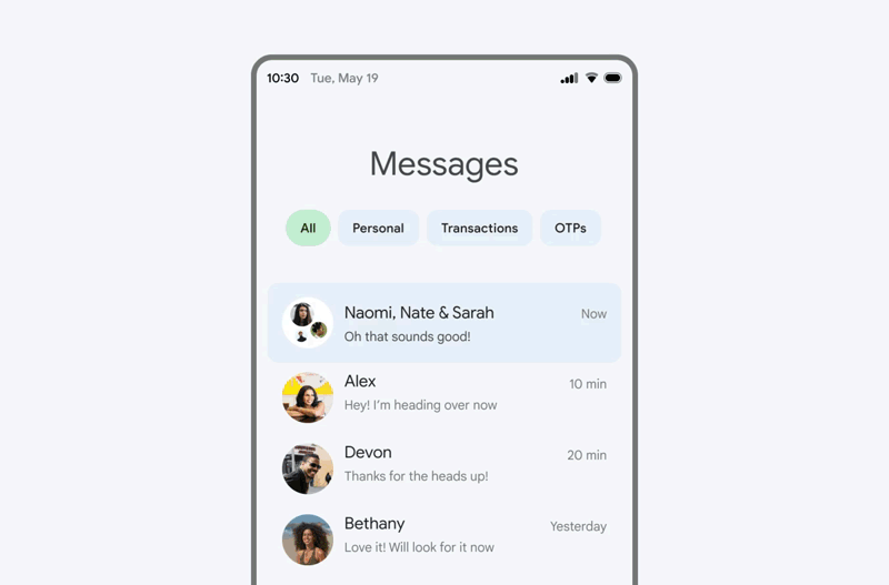 Google Android 12L Two-Column Layout Apps