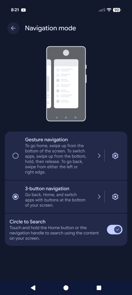 Google Pixel Android 16 QPR3 Beta 1 3-Button Navigation
