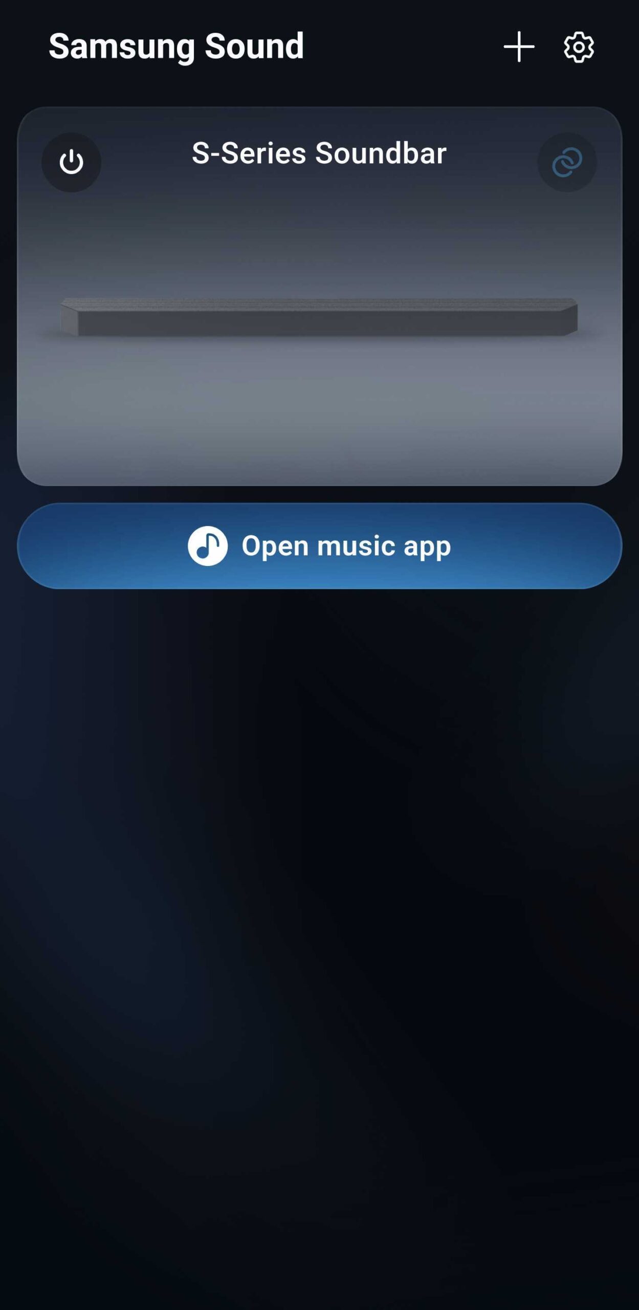 Samsung Sound Power ON button