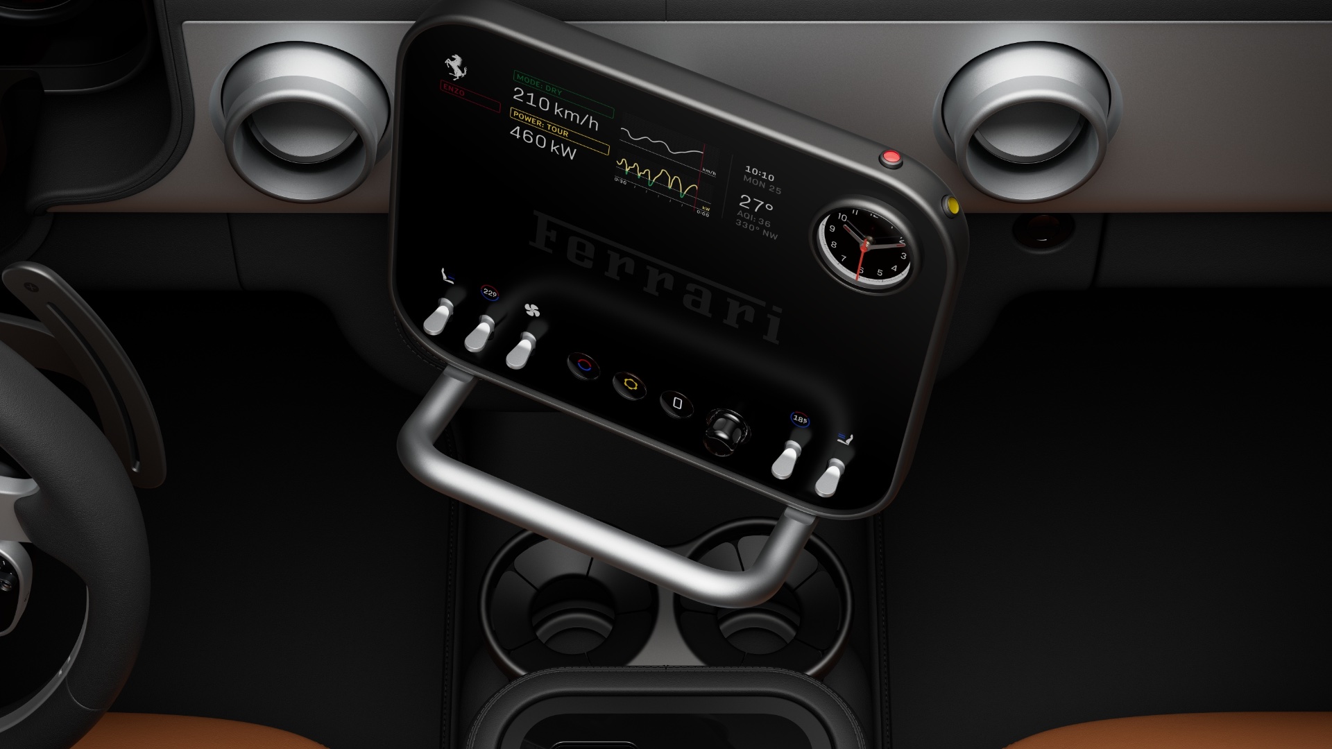 Ferrari Luce Digital Infotainment OLED Screen Samsung Display