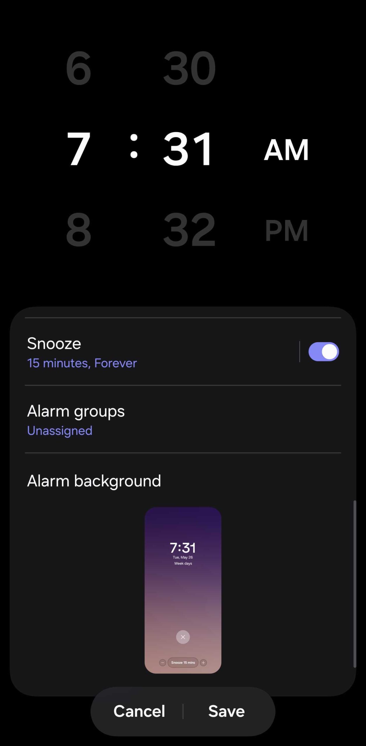 Samsung Clock One UI 8.5