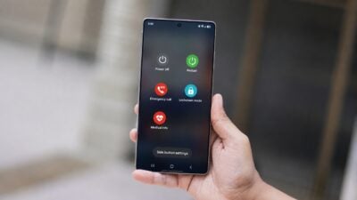 Galaxy S25 Ultra power menu with Lockdown mode
